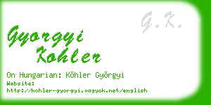 gyorgyi kohler business card